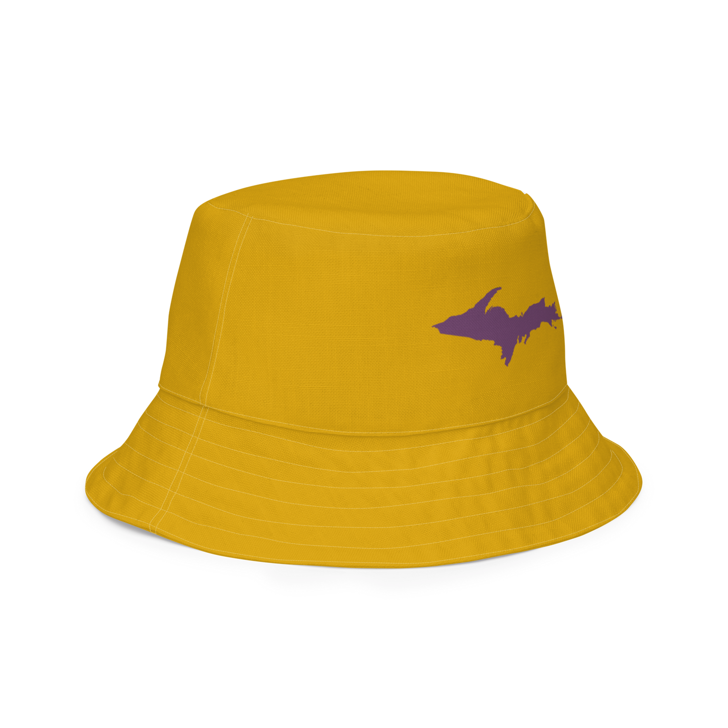 Michigan Upper Peninsula Bucket Hat (w/ Plum UP Outline) | Reversible - Gold