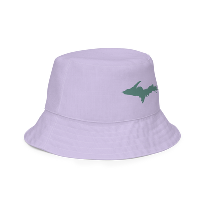 Michigan Upper Peninsula Bucket Hat (w/ Copper Green UP Outline) | Reversible - Lavander