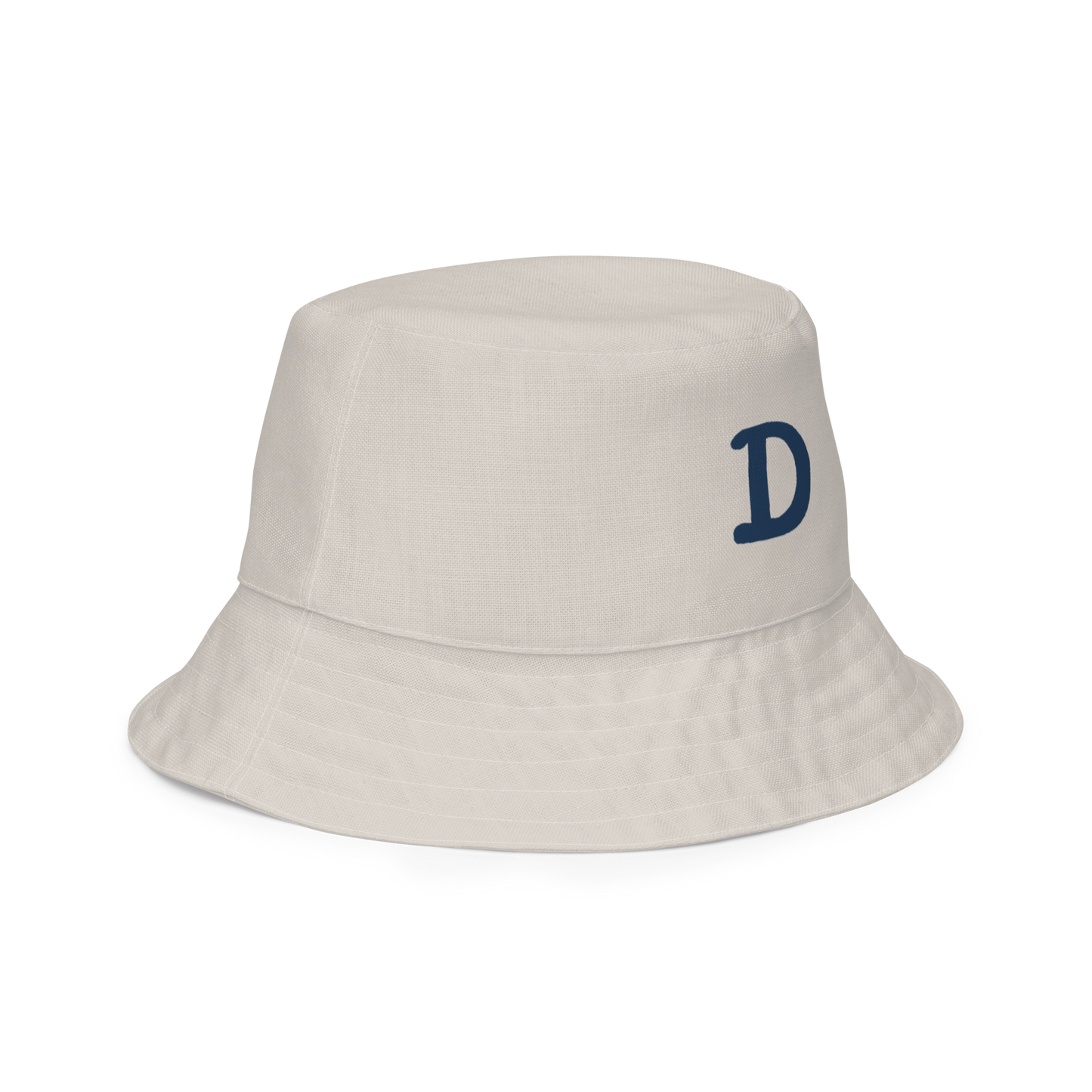 Detroit Bucket Hat (w/ Navy 'Old French D') | Reversible - Canvas Color