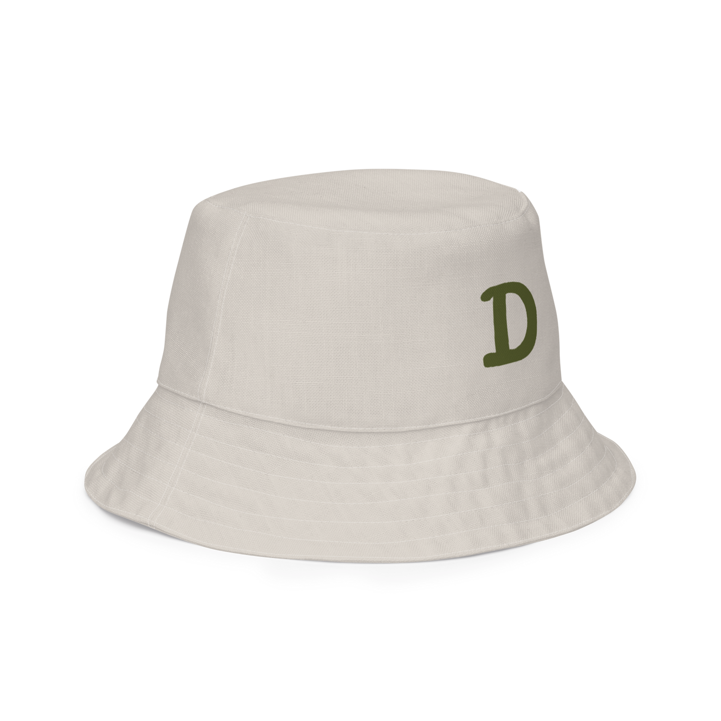 Detroit Bucket Hat (w/ Army Green 'Old French D') | Reversible - Canvas Color