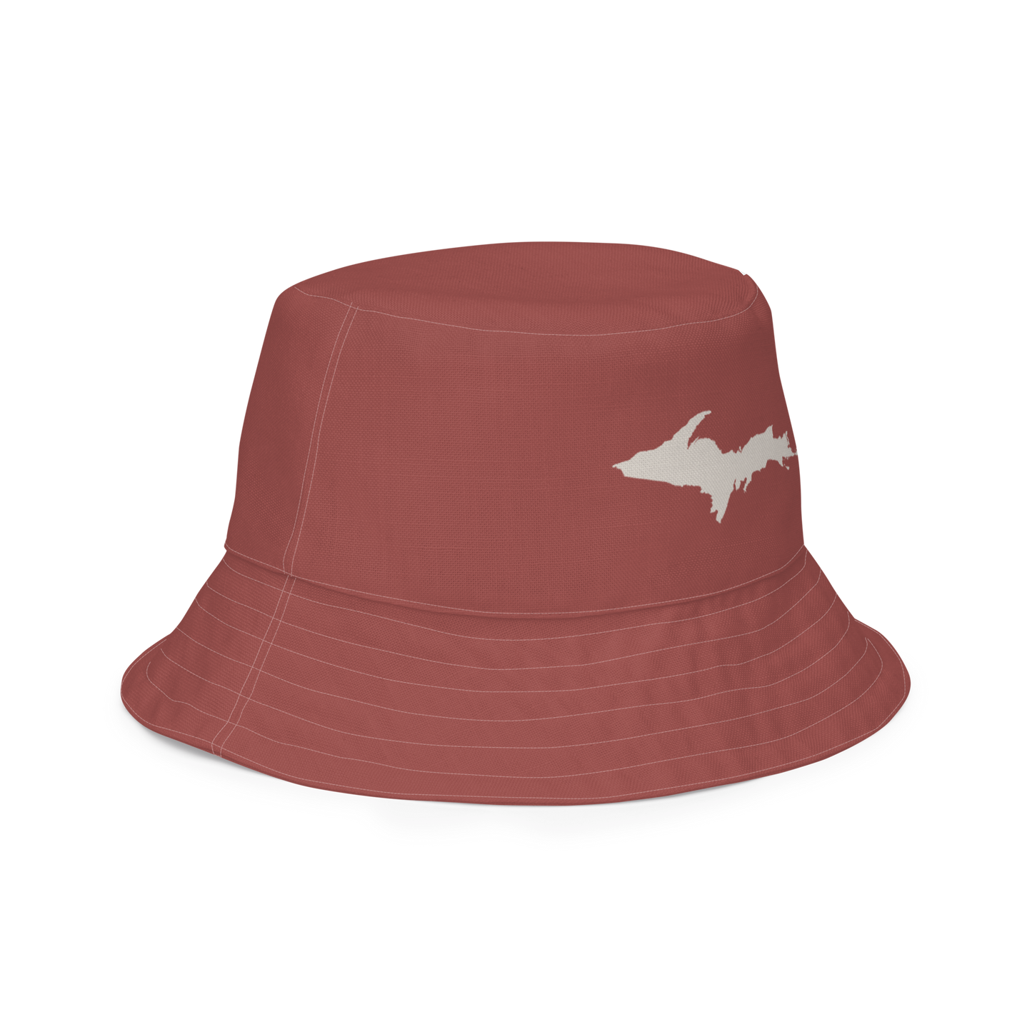 Michigan Upper Peninsula Bucket Hat | Reversible - Ore Dock Red/Canvas Color