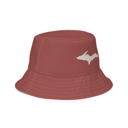 Michigan Upper Peninsula Bucket Hat | Reversible - Ore Dock Red/Canvas Color