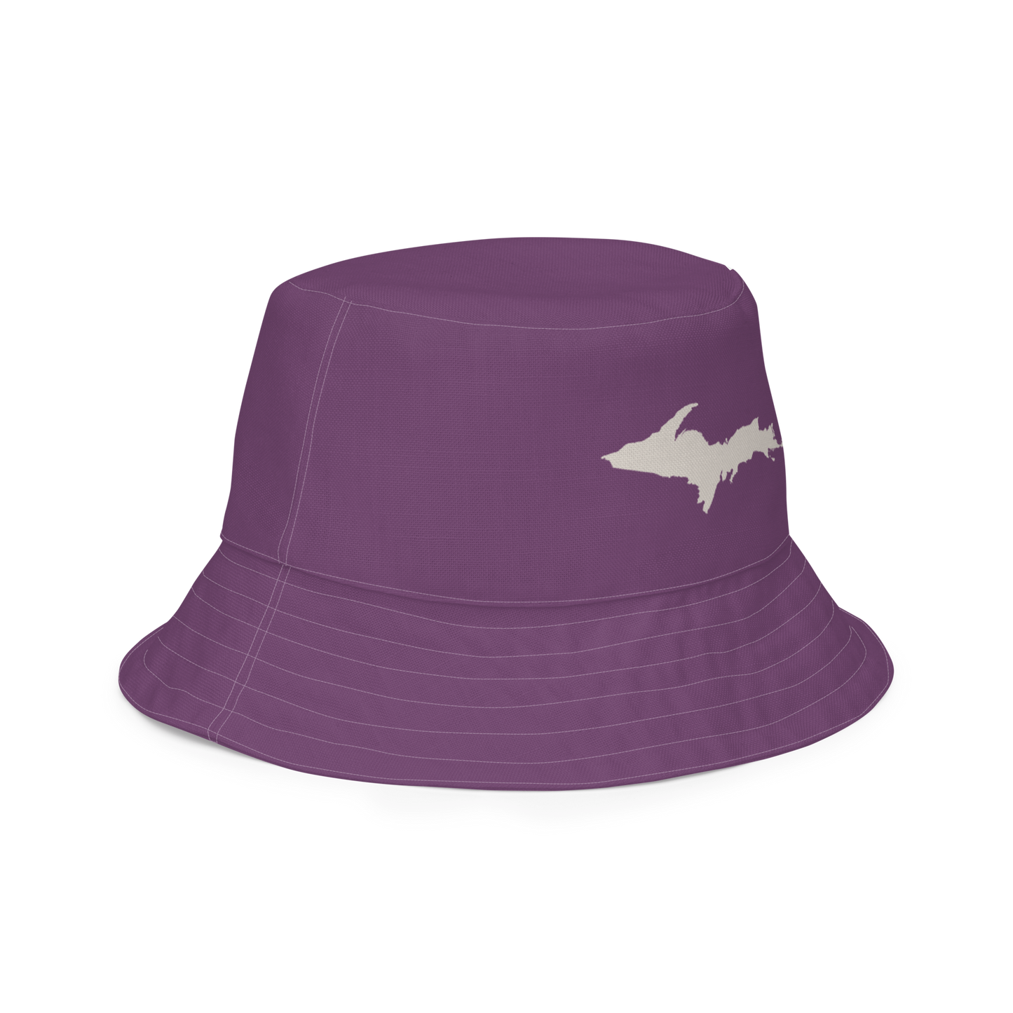 Michigan Upper Peninsula Bucket Hat | Reversible - Plum/Canvas Color