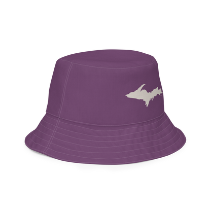 Michigan Upper Peninsula Bucket Hat | Reversible - Plum/Canvas Color