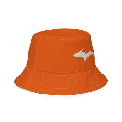 Michigan Upper Peninsula Bucket Hat | Reversible - Maple Leaf Orange/Canvas Color