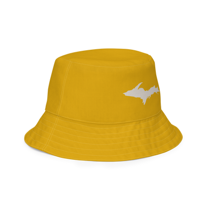 Michigan Upper Peninsula Bucket Hat | Reversible - Gold/Canvas Color