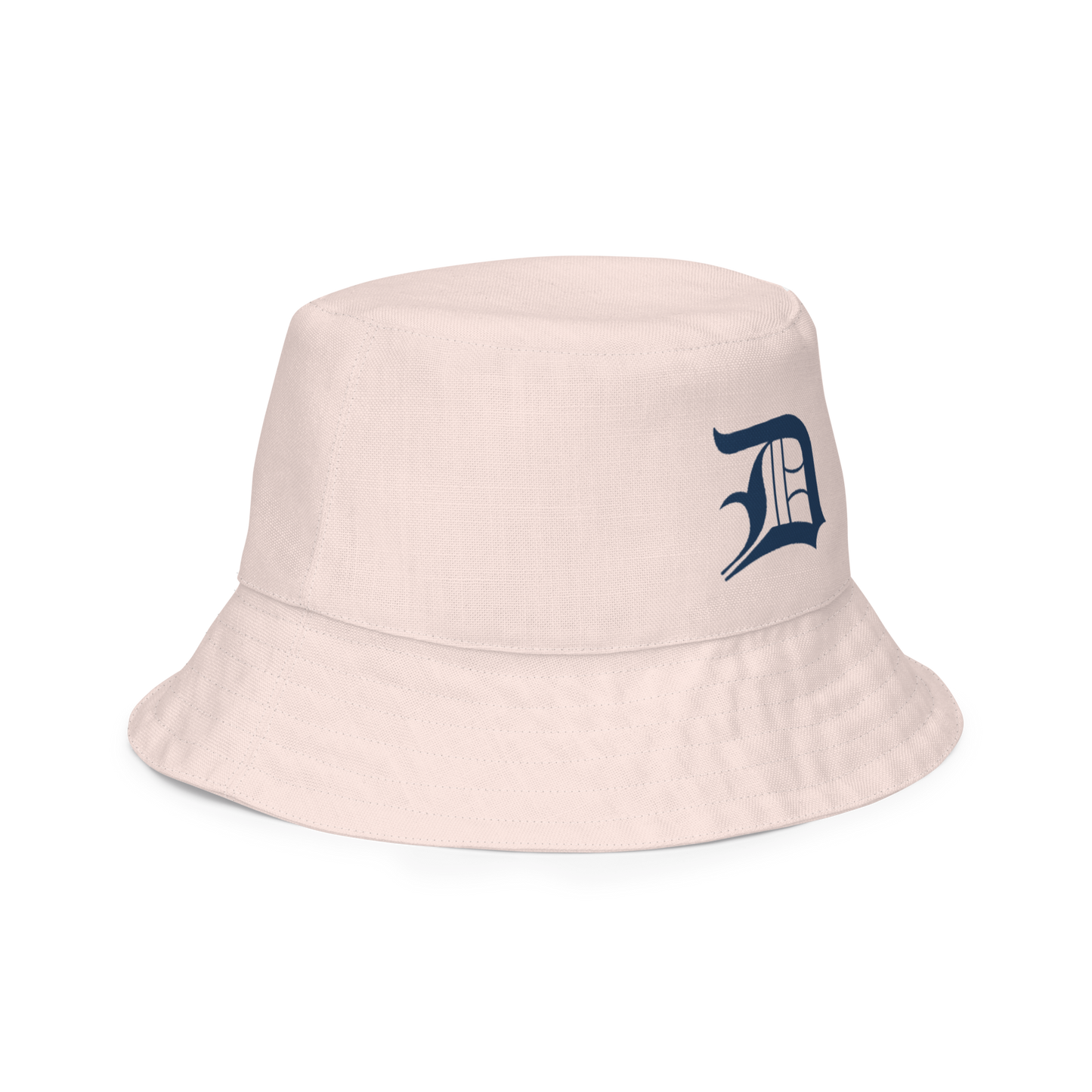 Detroit 'Old English D' Bucket Hat | Reversible - Champagne Pink/Canvas Color