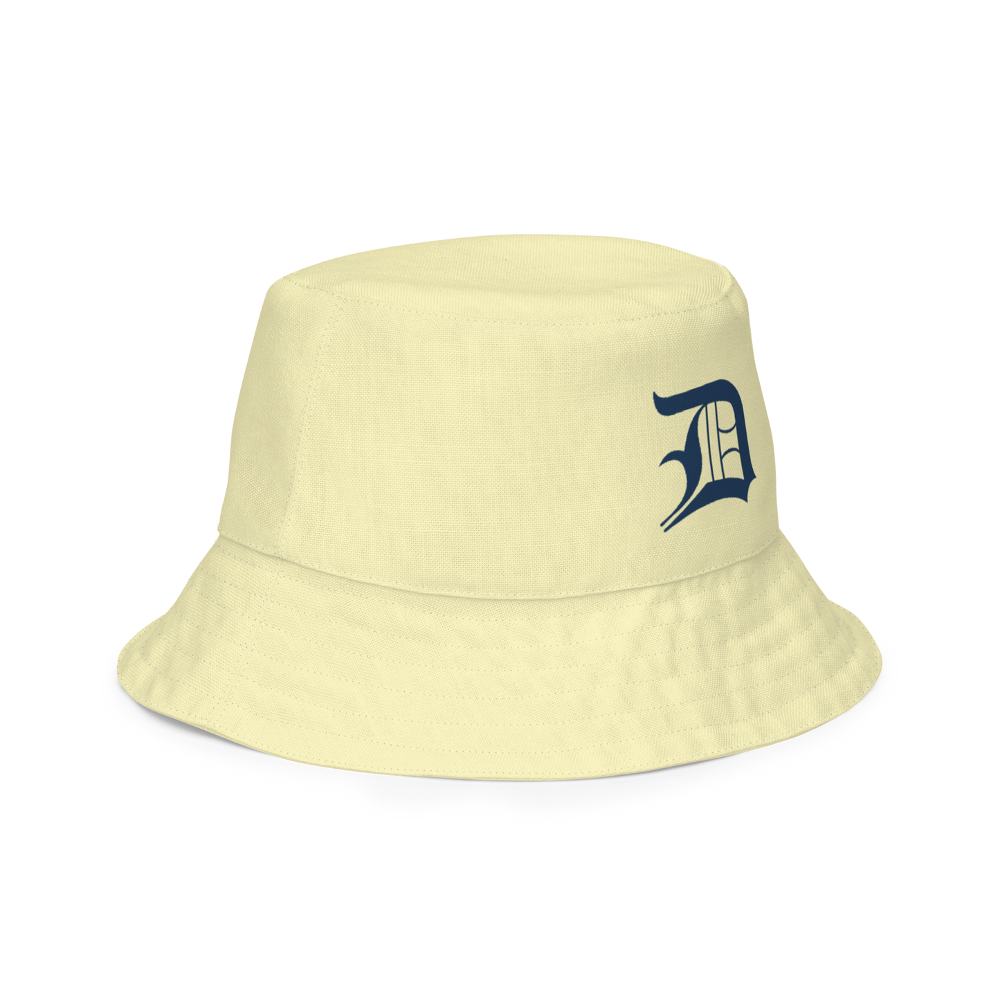 Detroit 'Old English D' Bucket Hat | Reversible - Canary Yellow/Canvas Color