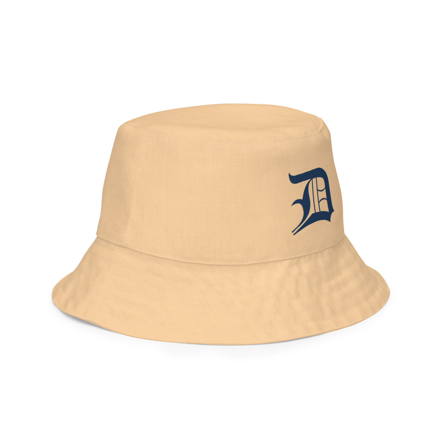 Detroit 'Old English D' Bucket Hat | Reversible - Pale Apricot/Canvas Color