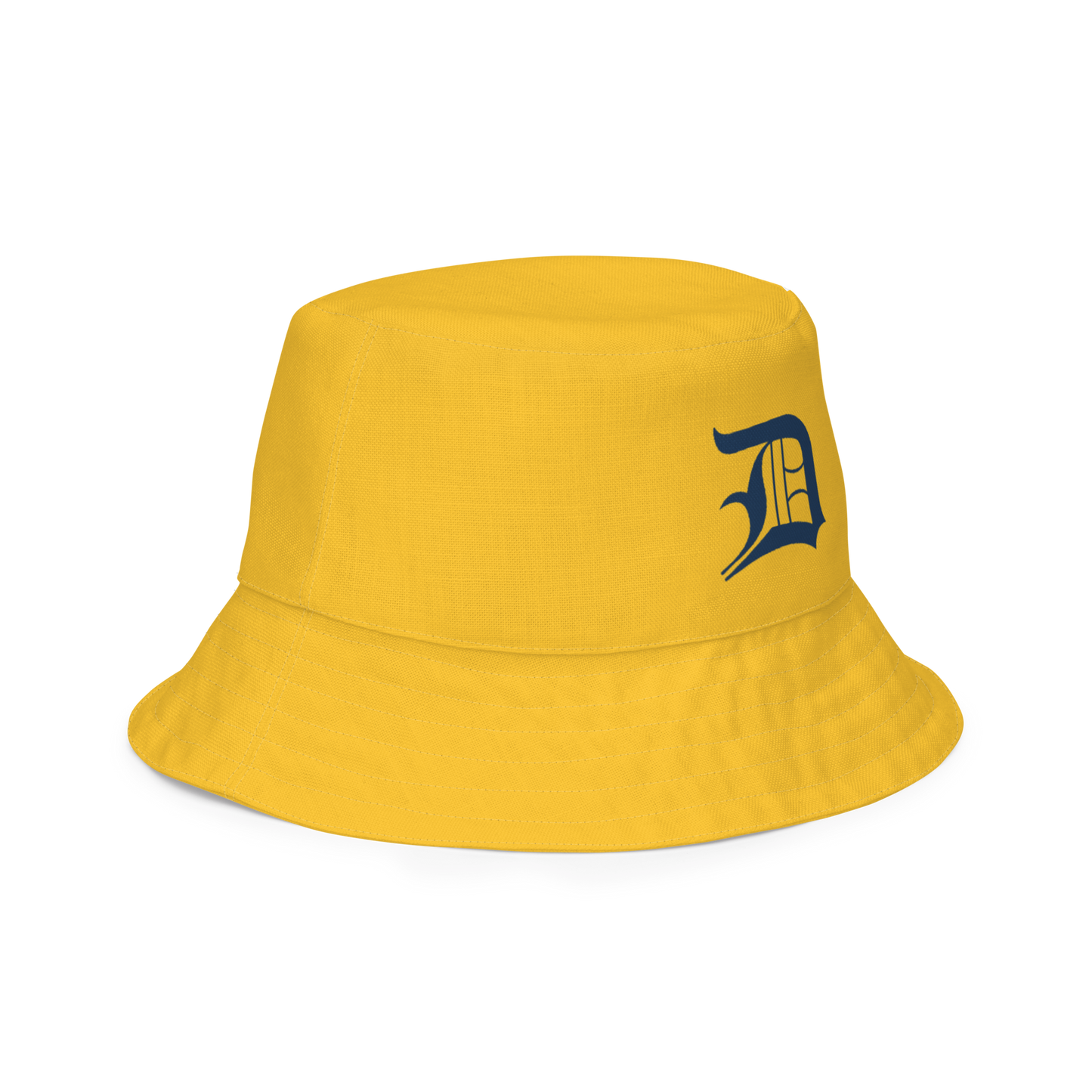 Detroit 'Old English D' Bucket Hat | Reversible - Maize/Canvas Color