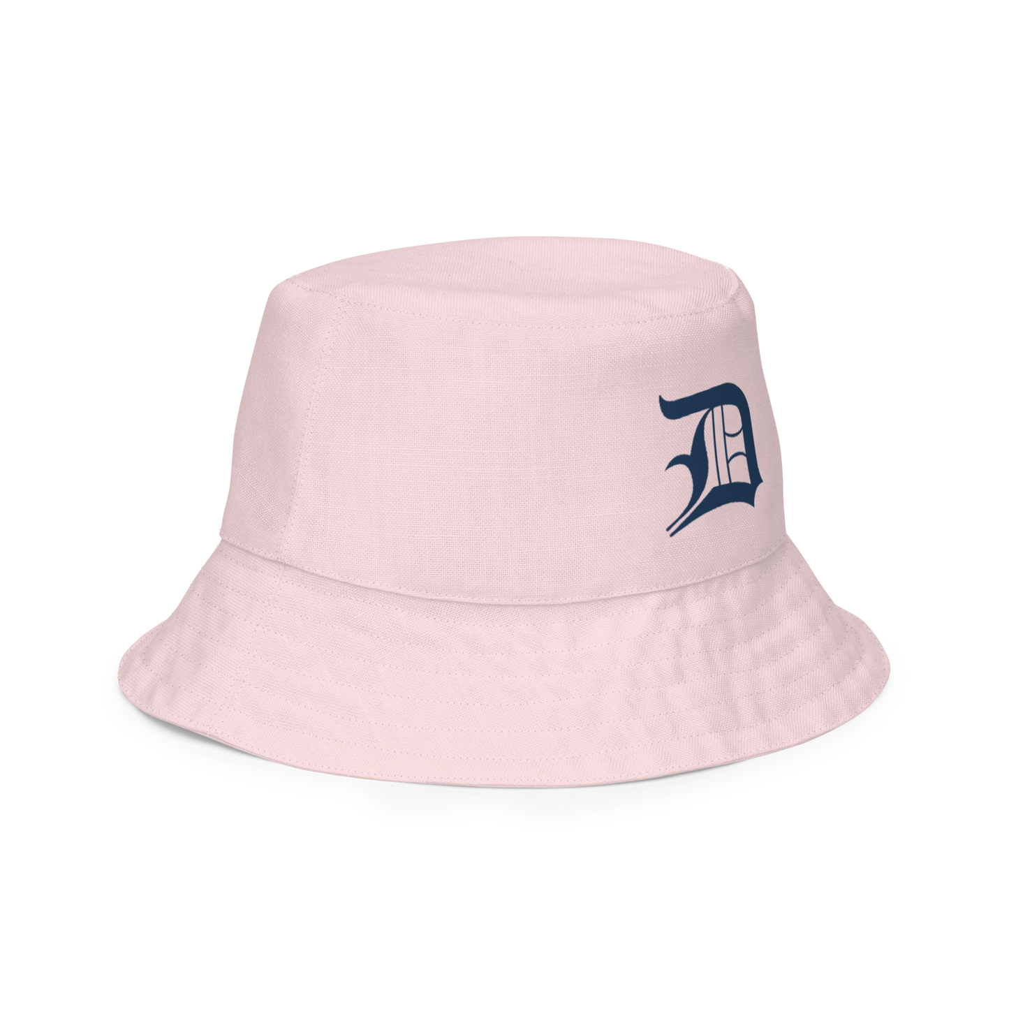 Detroit 'Old English D' Bucket Hat | Reversible - Pale Pink/Canvas Color