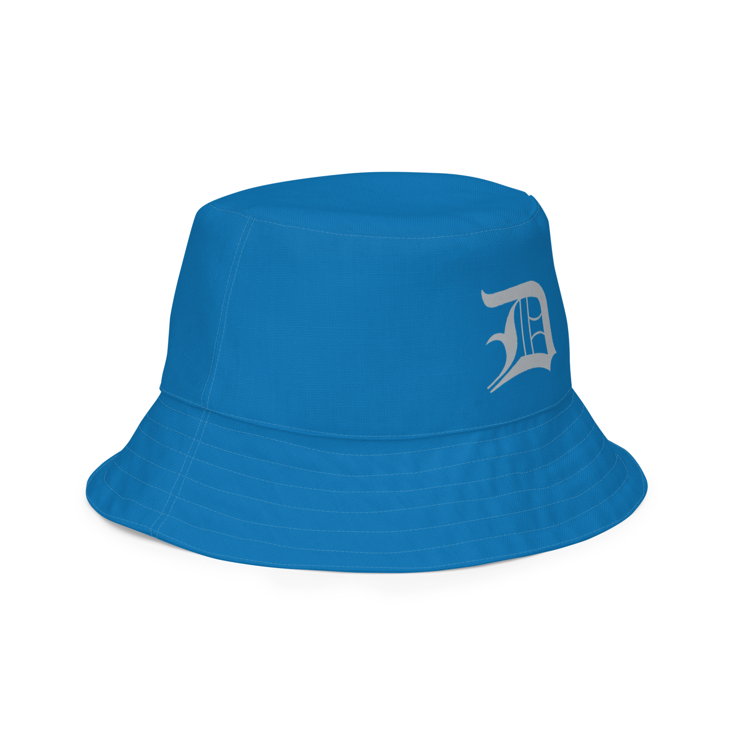 Detroit 'Old English D' Bucket Hat | Reversible - Azure/Silver