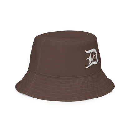 Detroit 'Old English D' Bucket Hat | Reversible - Hickory/Canvas Color