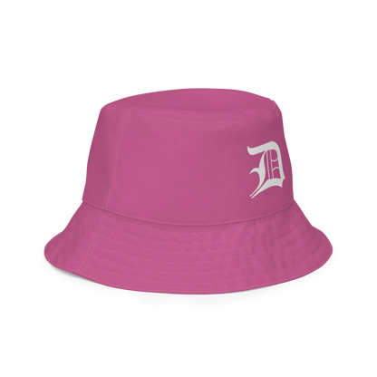 Detroit 'Old English D' Bucket Hat | Reversible - Apple Blossom Pink