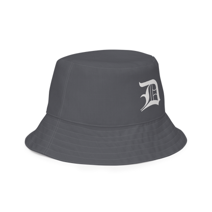 Detroit 'Old English D' Bucket Hat | Reversible - Iron Ore Grey