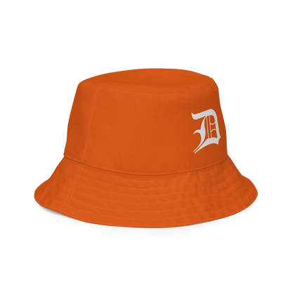 Detroit 'Old English D' Bucket Hat | Reversible - Maple Leaf Orange