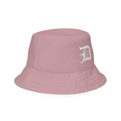 Detroit 'Old English D' Bucket Hat | Reversible - Cherry Blossom Pink