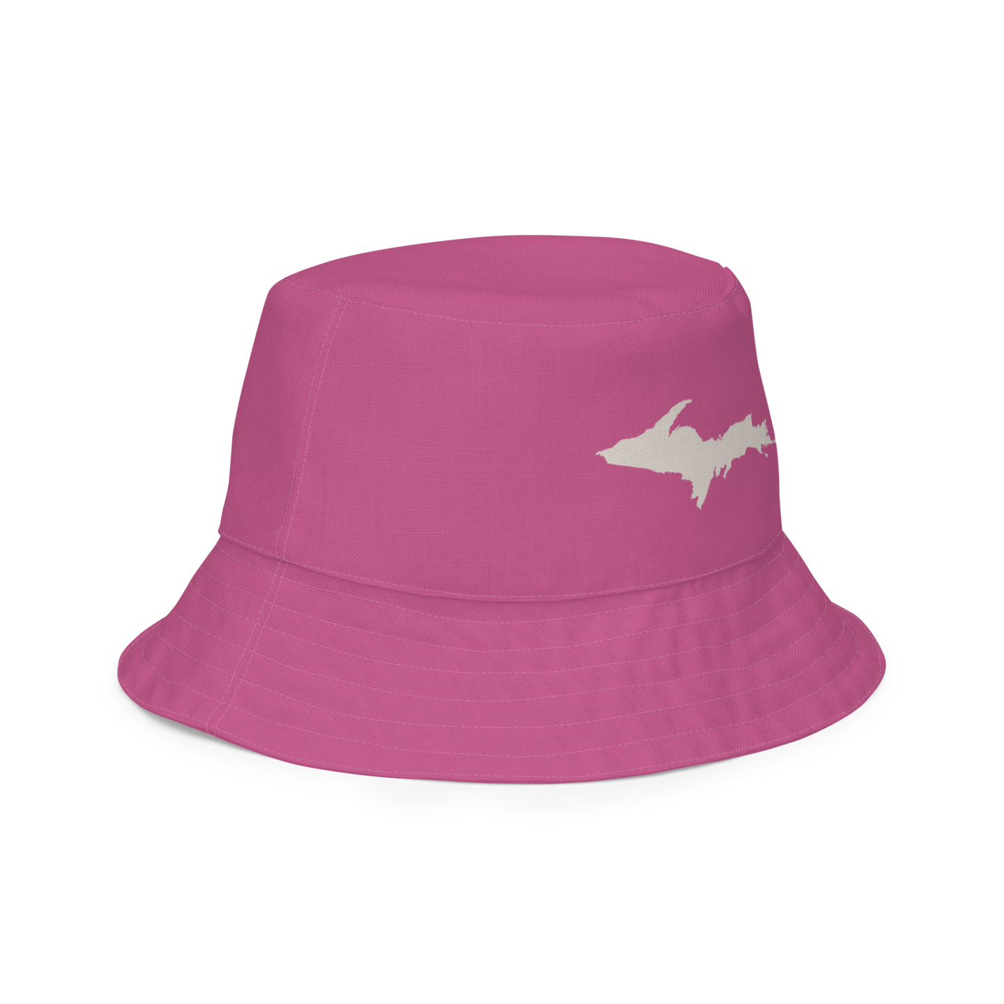 Michigan Upper Peninsula Bucket Hat | Reversible - Apple Blossom Pink/Canvas Color