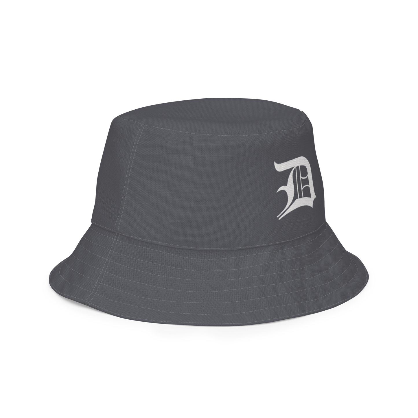 Detroit 'Old English D' Bucket Hat | Reversible - Iron Ore Grey/Canvas Color