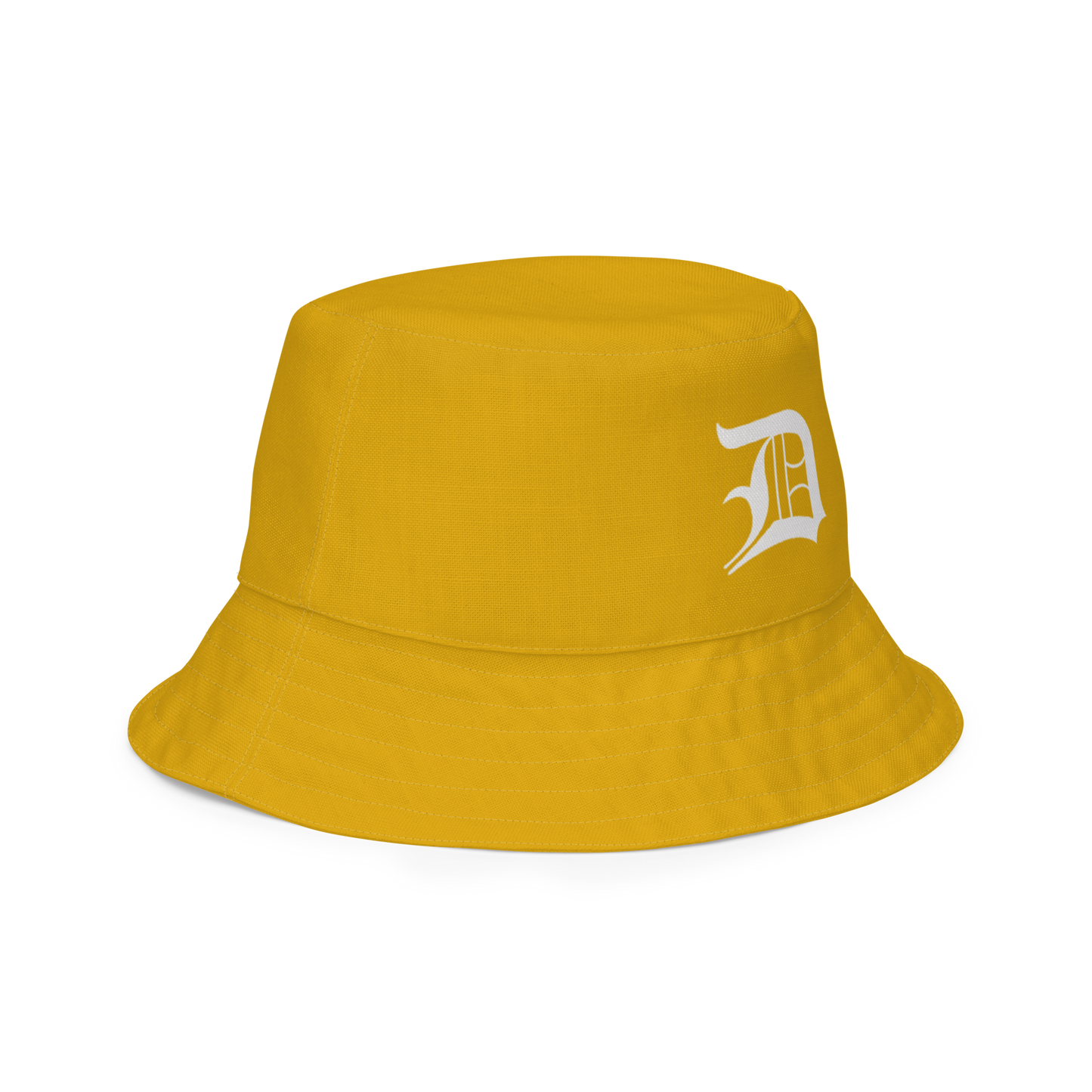 Detroit 'Old English D' Bucket Hat | Reversible - Gold/Canvas Color