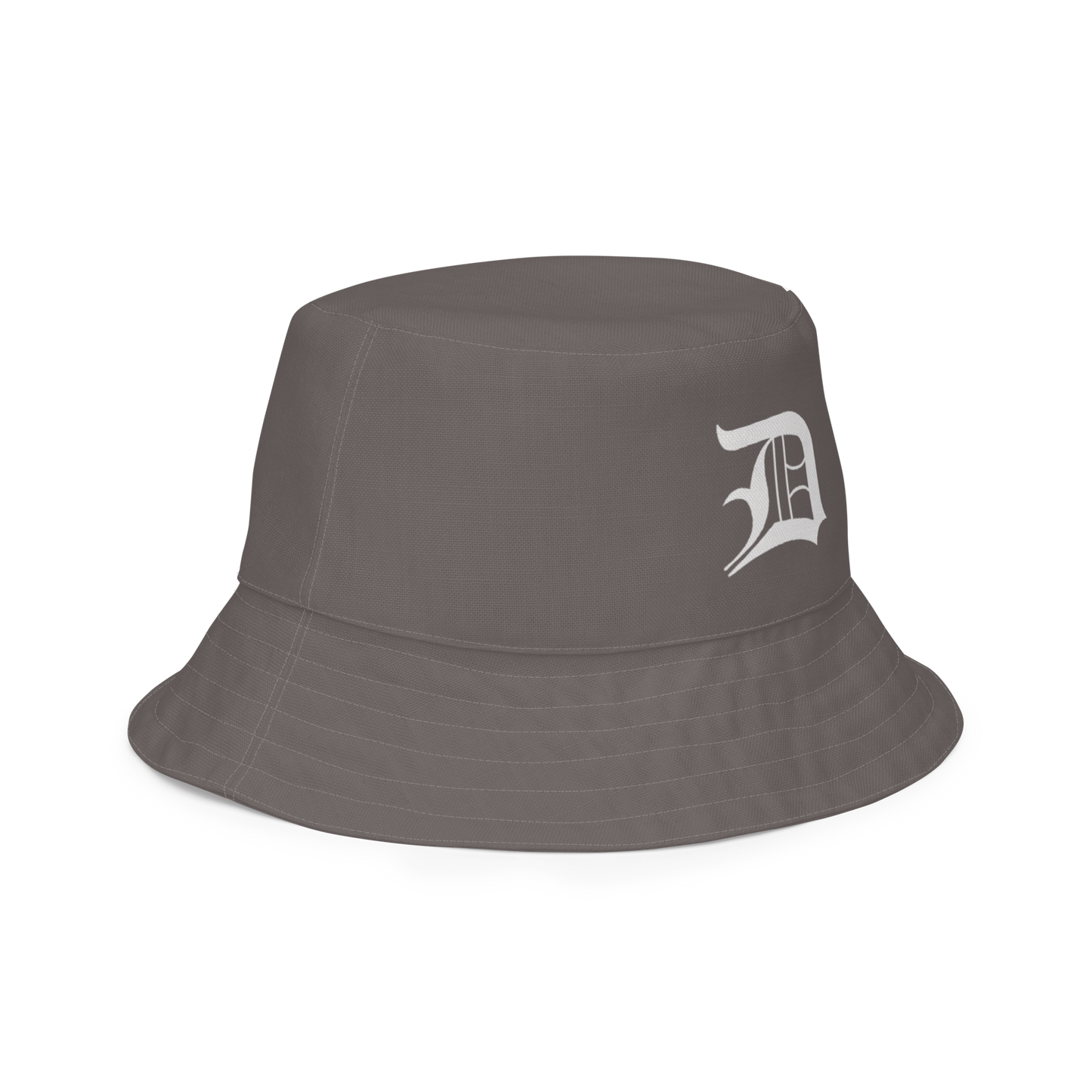 Detroit 'Old English D' Bucket Hat | Reversible - Warren Tank Grey/Canvas Color