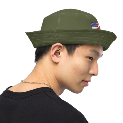 Michigan Upper Peninsula Bucket Hat (Patriot Edition) | Reversible - Army Green