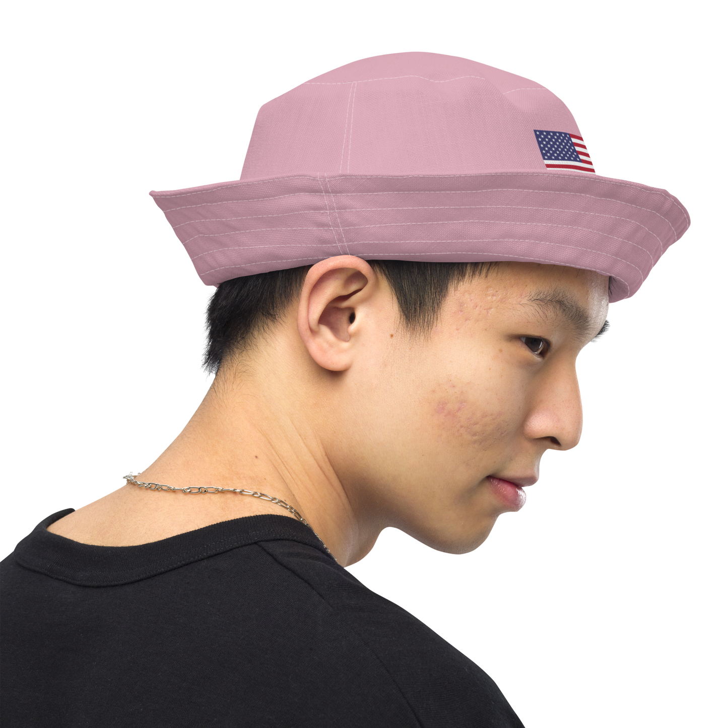 Michigan Upper Peninsula Bucket Hat (Patriot Edition) | Reversible - Pink