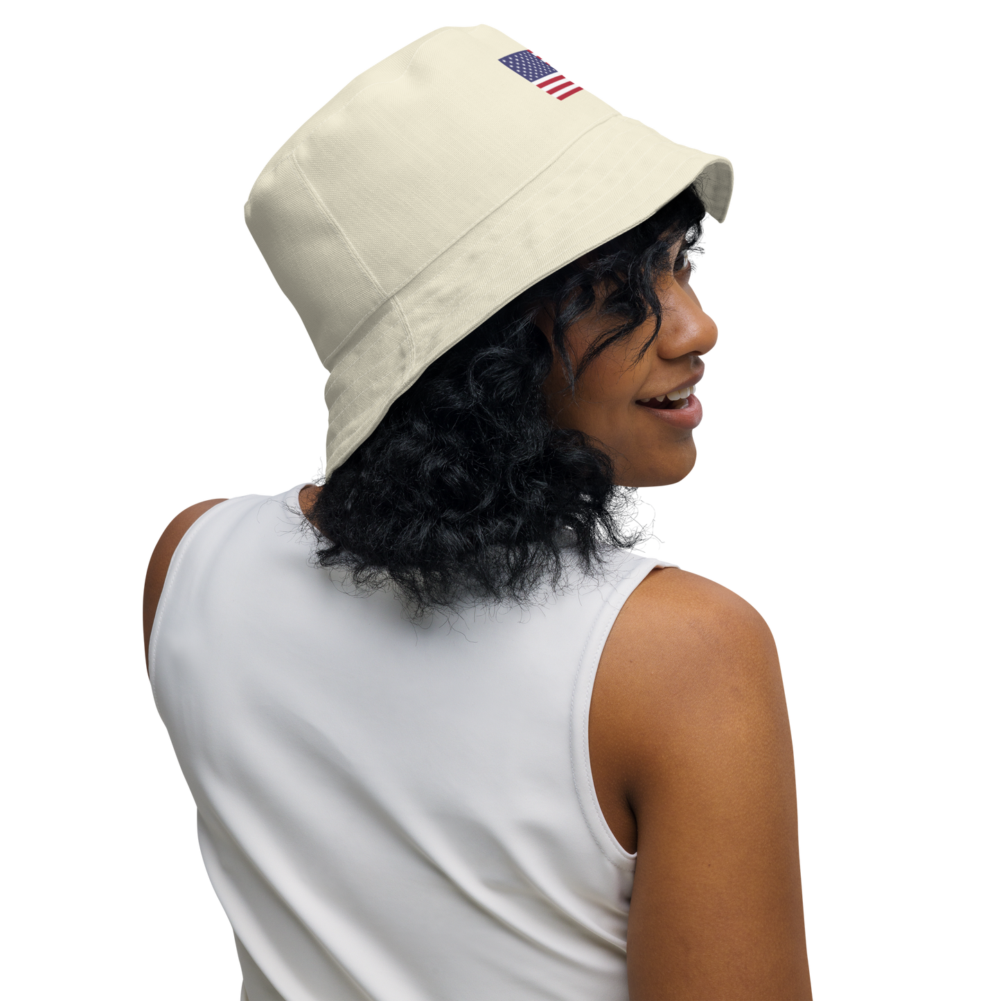 Michigan Upper Peninsula Bucket Hat (Patriot Edition) | Reversible - Ivory