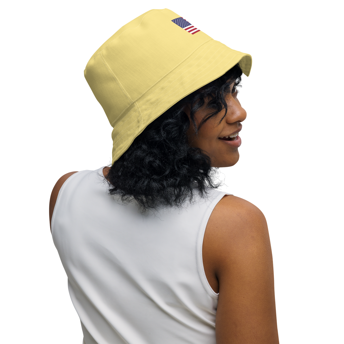 Michigan Upper Peninsula Bucket Hat (Patriot Edition) | Reversible - Cherry Yellow