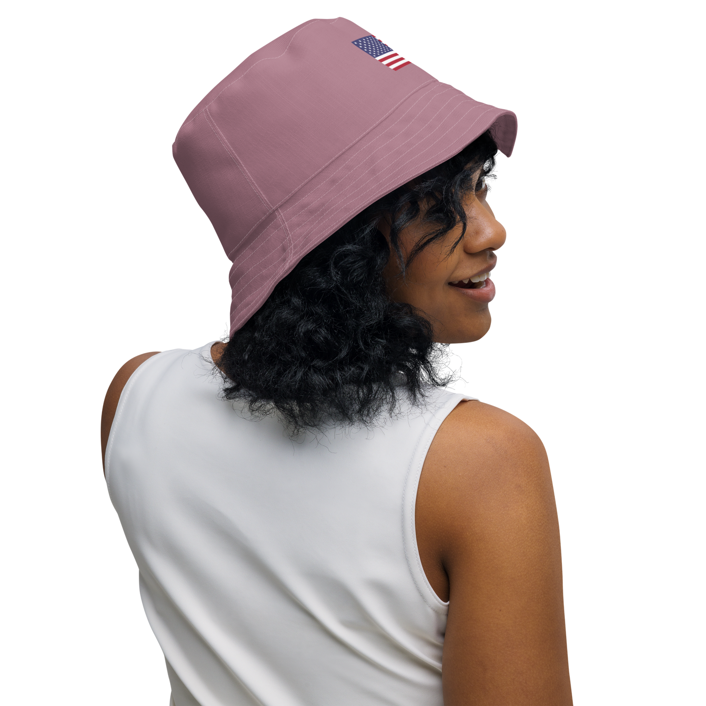 Michigan Upper Peninsula Bucket Hat (Patriot Edition) | Reversible - Cherry Blossom Pink