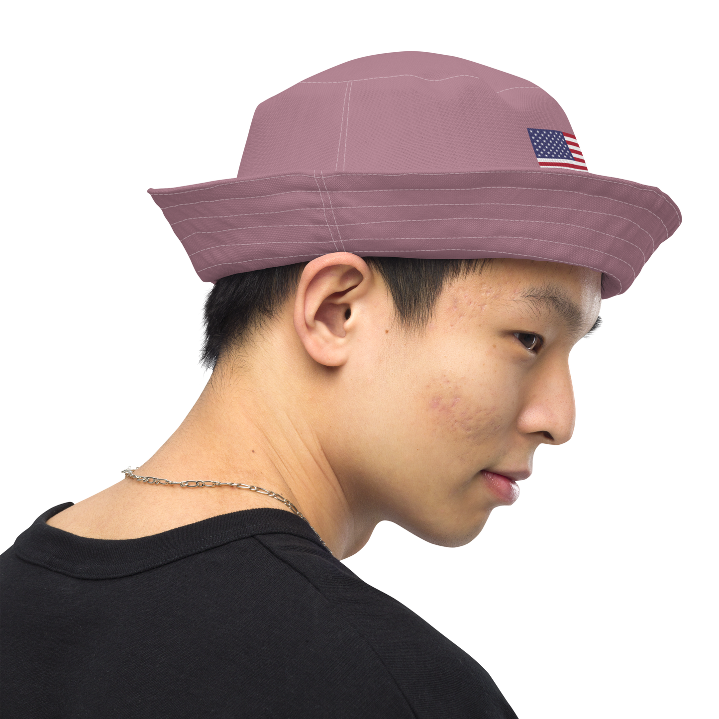 Michigan Upper Peninsula Bucket Hat (Patriot Edition) | Reversible - Cherry Blossom Pink