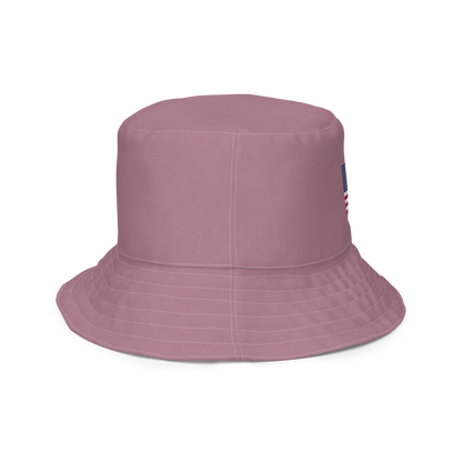 Michigan Upper Peninsula Bucket Hat (Patriot Edition) | Reversible - Cherry Blossom Pink