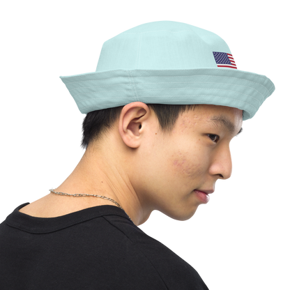 Michigan Upper Peninsula Bucket Hat (Patriot Edition) | Reversible - Cyan