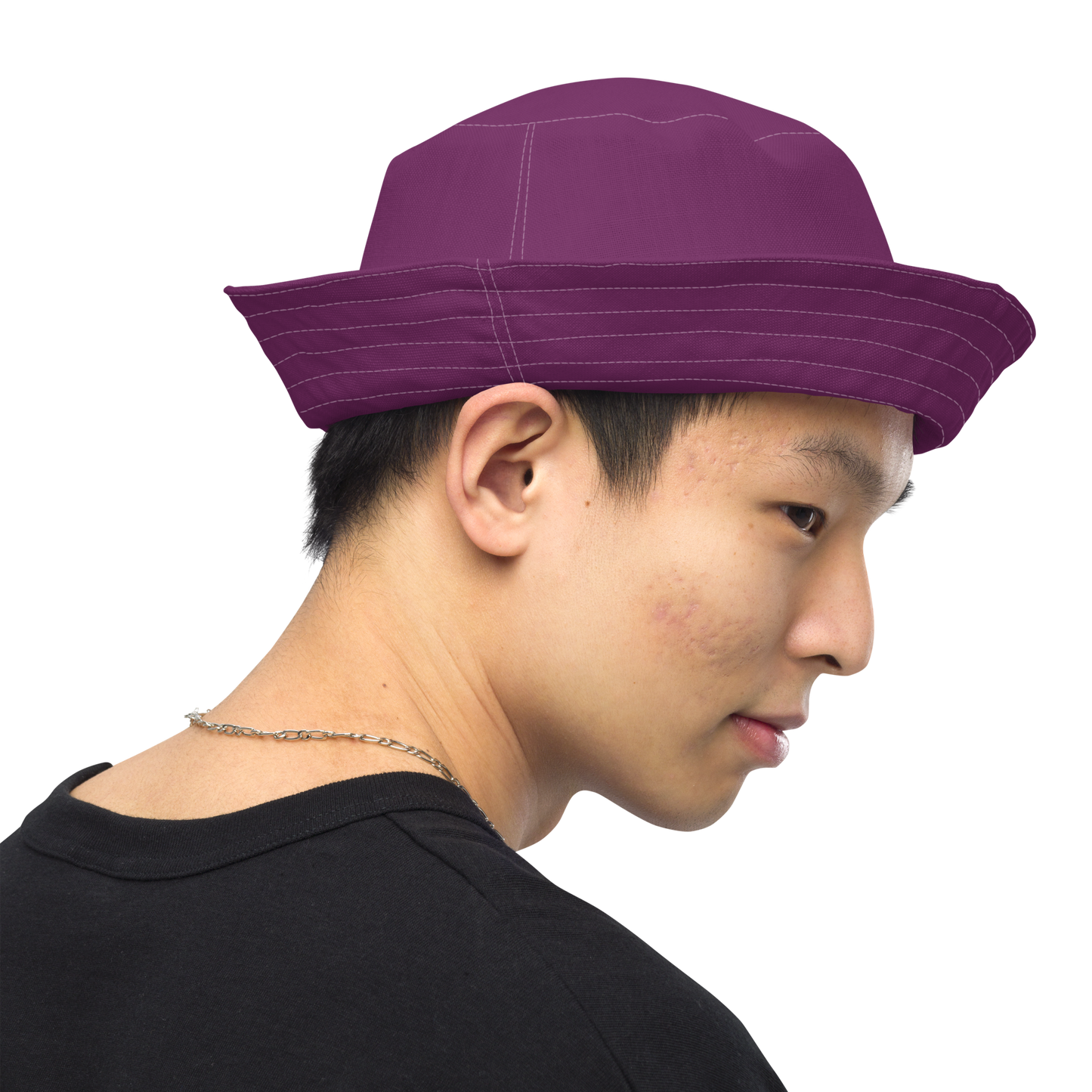 Michigan Upper Peninsula Bucket Hat (w/ UP Outline) | Reversible - Plum