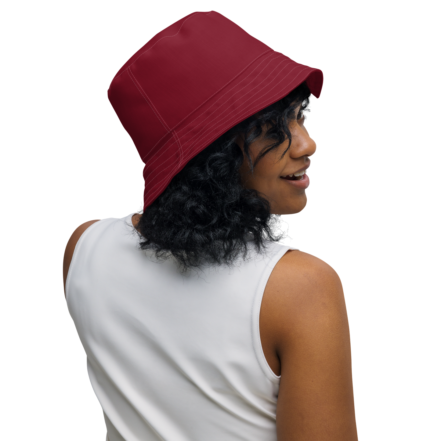 Michigan Upper Peninsula Bucket Hat (w/ UP Outline) | Reversible - Burgandy