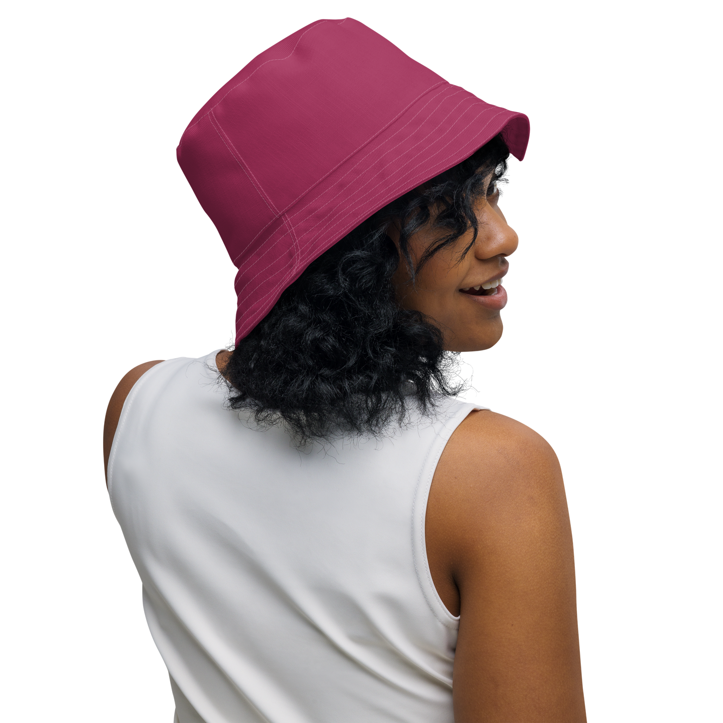 Michigan Upper Peninsula Bucket Hat (w/ UP Outline) | Reversible - Lipstick Pink