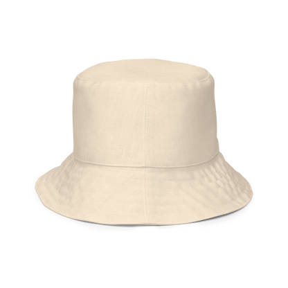 Michigan Upper Peninsula Bucket Hat (w/ Navy UP Outline) | Reversible - Champagne White