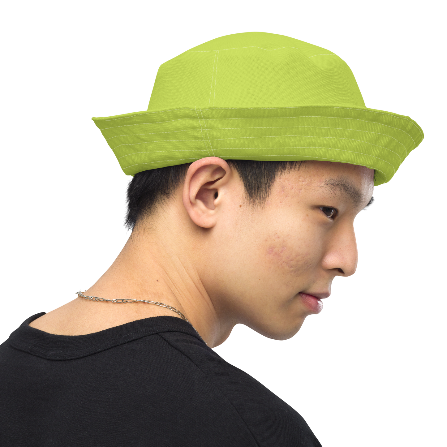 Michigan Upper Peninsula Bucket Hat (w/ Navy UP Outline) | Reversible - Green Gooseberry