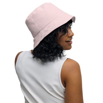 Michigan Upper Peninsula Bucket Hat (w/ Navy UP Outline) | Reversible - Pale Pink