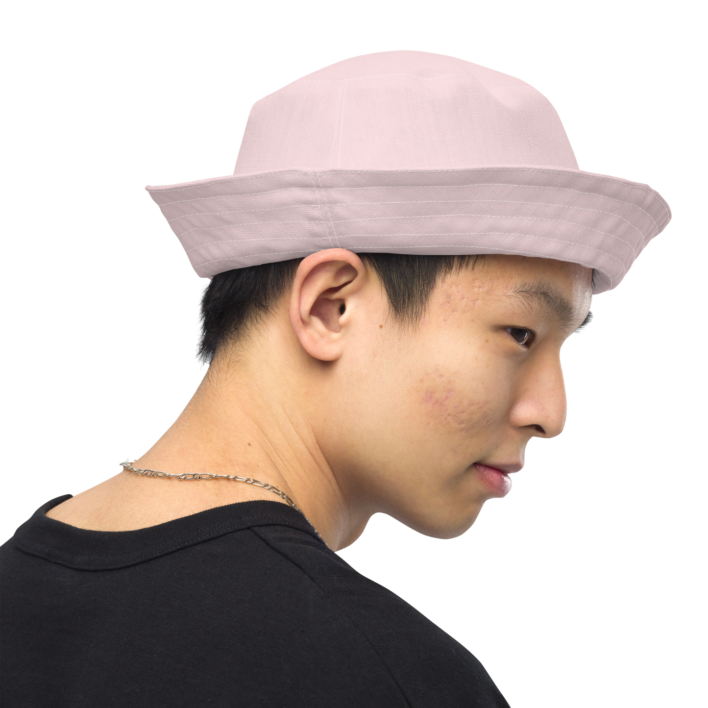 Michigan Upper Peninsula Bucket Hat (w/ Navy UP Outline) | Reversible - Pale Pink