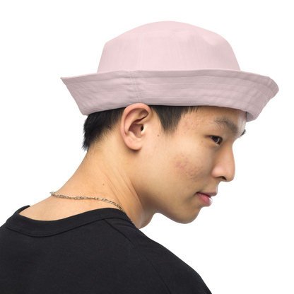 Michigan Upper Peninsula Bucket Hat (w/ Navy UP Outline) | Reversible - Pale Pink