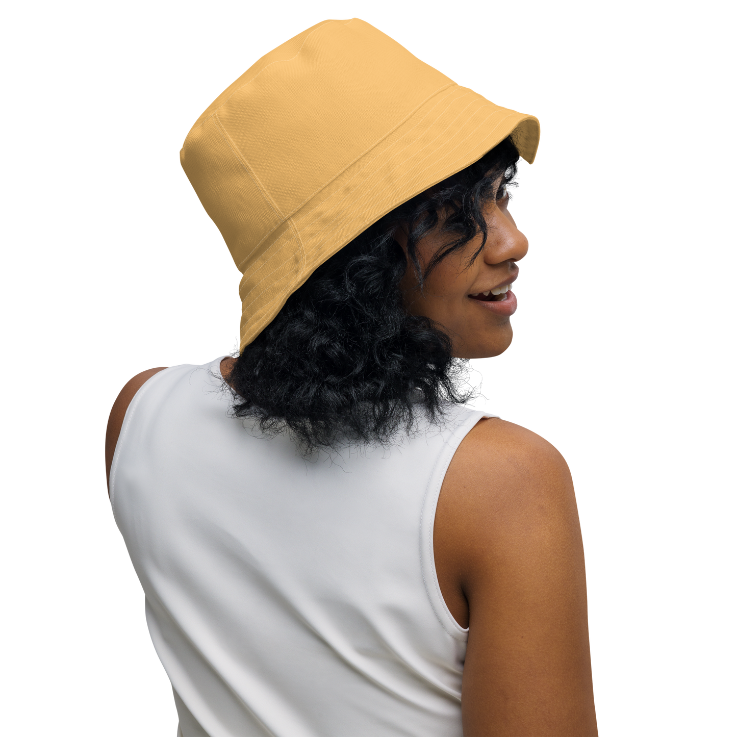 Michigan Upper Peninsula Bucket Hat (w/ Navy UP Outline) | Reversible - Apricot Color