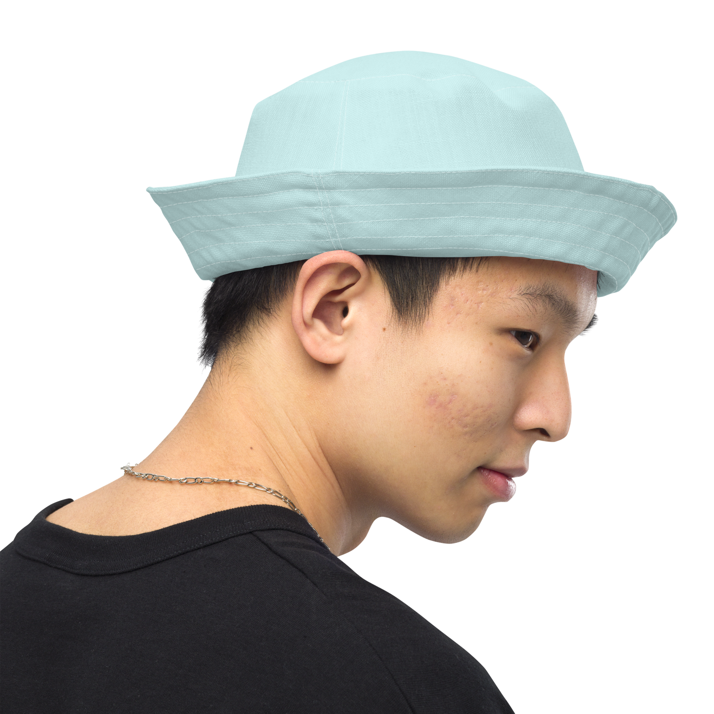 Michigan Upper Peninsula Bucket Hat (w/ Navy UP Outline) | Reversible - Cyan