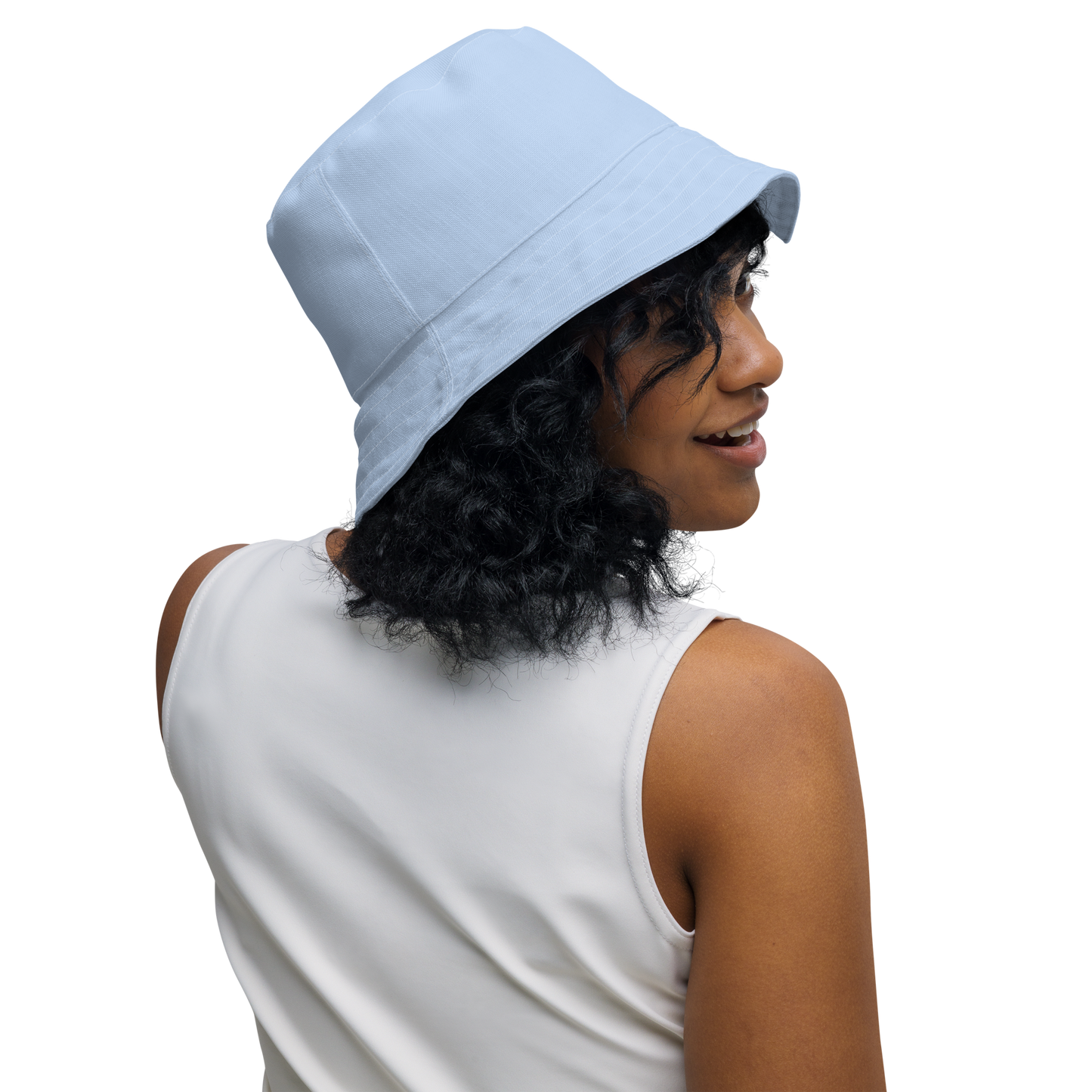 Michigan Upper Peninsula Bucket Hat (w/ Navy UP Outline) | Reversible - Light Blue