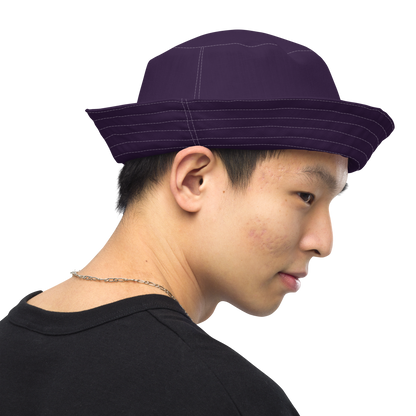 Michigan Upper Peninsula Bucket Hat (w/ UP Outline) | Reversible - Blackcurrant Color