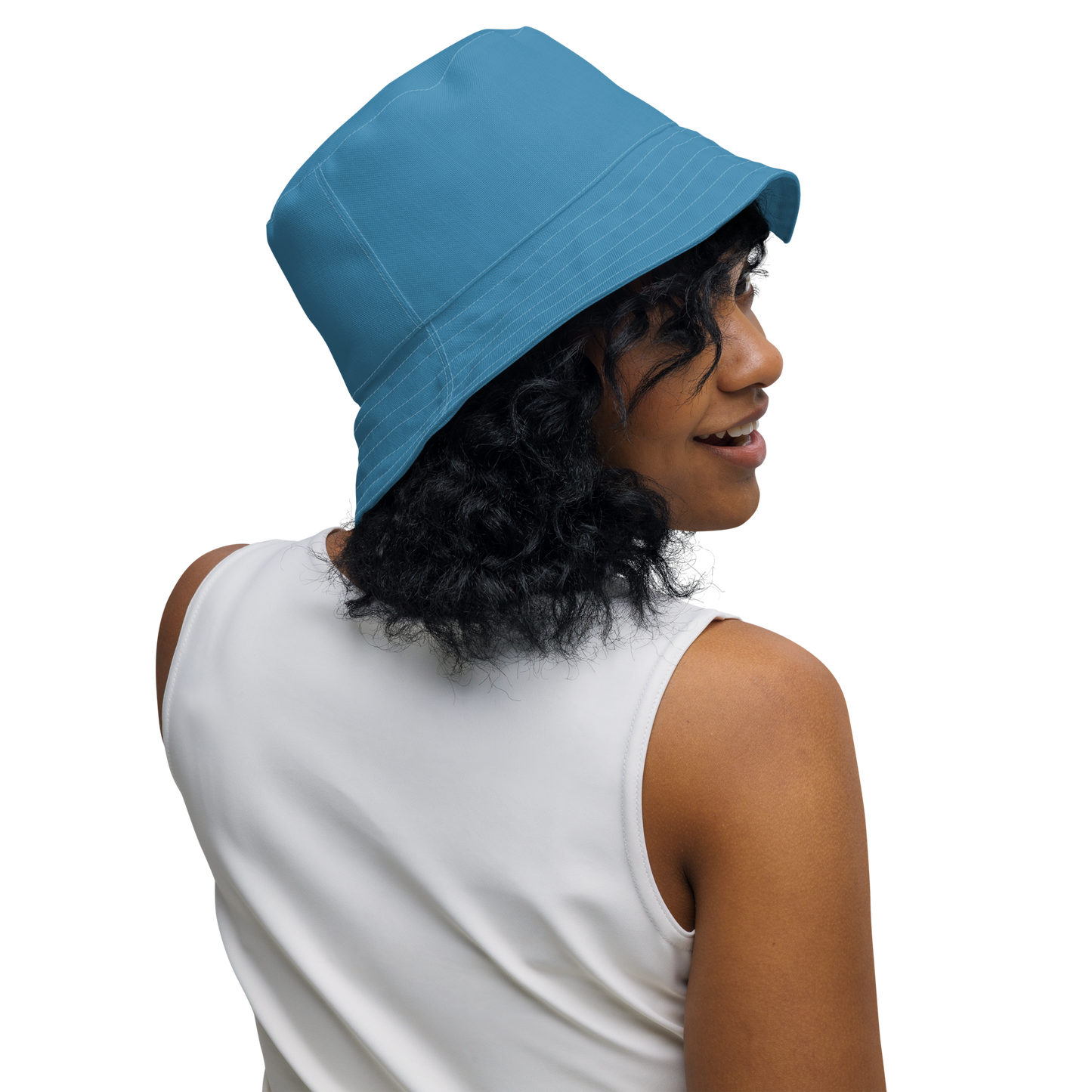 Michigan Upper Peninsula Bucket Hat (w/ UP Outline) | Reversible - Lake Michigan Blue