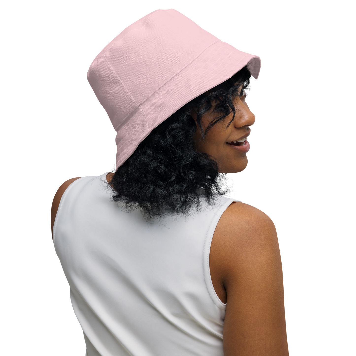 Michigan Upper Peninsula Bucket Hat (w/ Azure UP Outline) | Reversible - Pale Pink