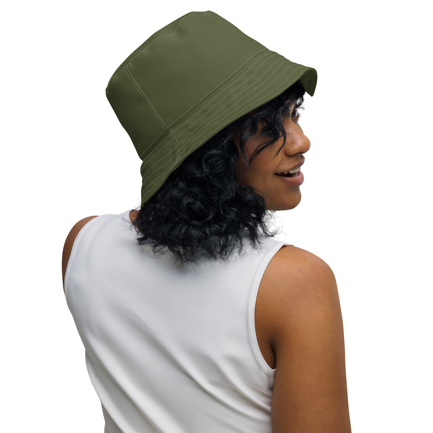 Michigan Upper Peninsula Bucket Hat (w/ Copper UP Outline) | Reversible - Army Green