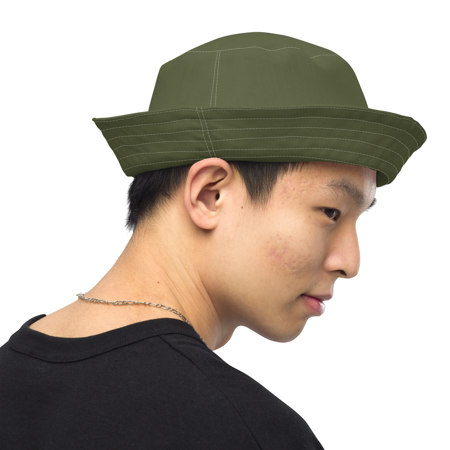 Michigan Upper Peninsula Bucket Hat (w/ Copper UP Outline) | Reversible - Army Green