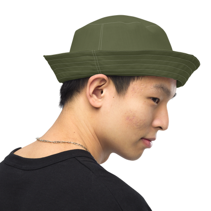 Michigan Upper Peninsula Bucket Hat (w/ Copper UP Outline) | Reversible - Army Green